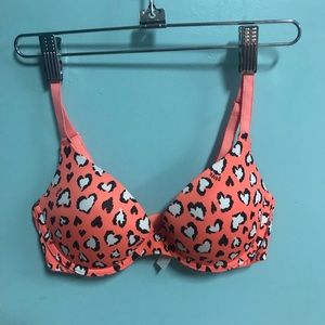 Orange leopard print bra